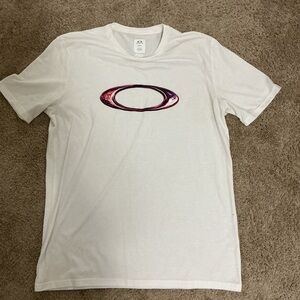 Oakley White Tee with Pink Logo